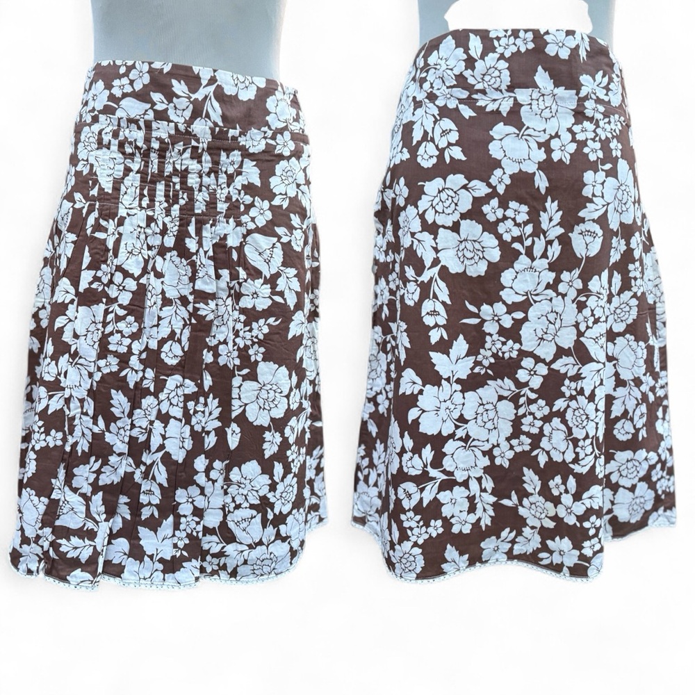 Floral Brown Midi Skirt Size 00